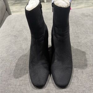 Lulu's Classic Black Suede Ankle Boots